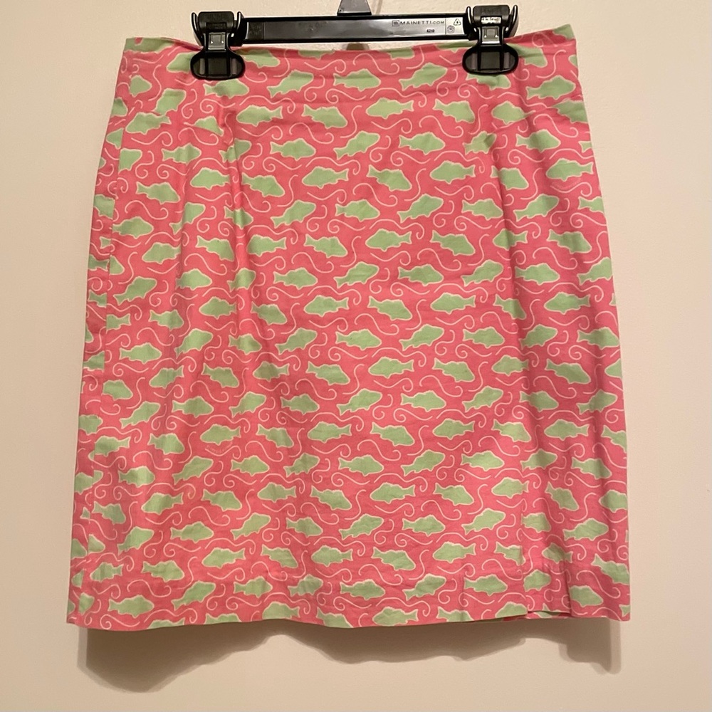 Vineyard Vines Preppy Pink & Green Fish Skirt
